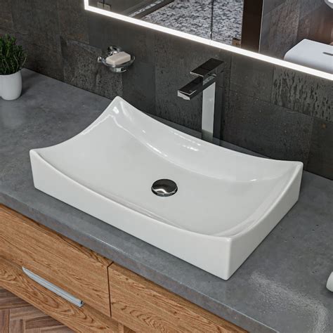 Rectangular Above Mount Bathroom Sink