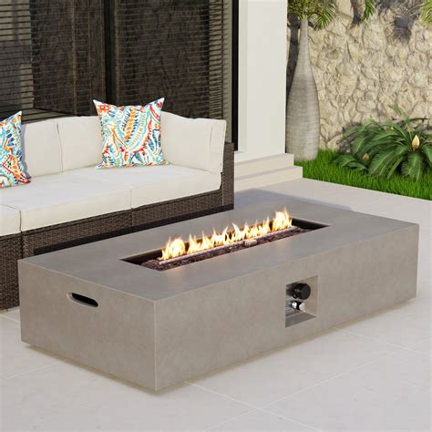 Rectangular Gas Fire Pit Coffee Table
