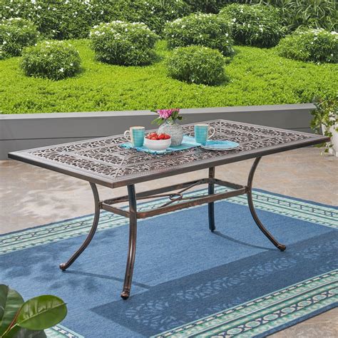 Mainstays Heritage Park Outdoor Rectangle Patio Dining Table, Brown