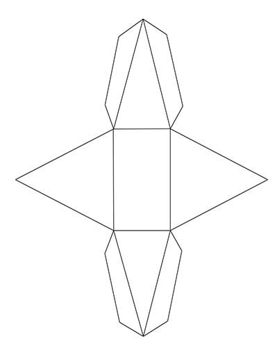 Rectangular Pyramid Net Printable Triangular Pyramid Net