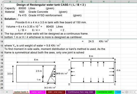 Rectangular Tank Thickness Calculation Excel