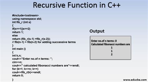 recursive function example in cpp
