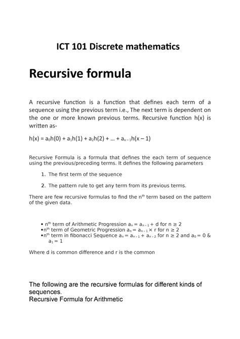 recursive function in discrete mathematics pdf