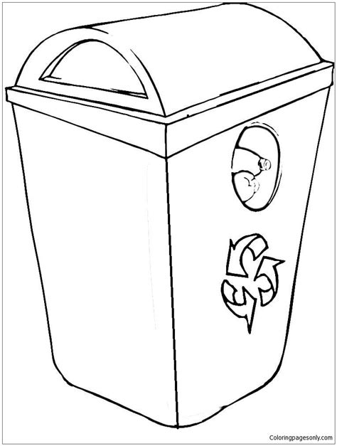 recycle bin coloring page