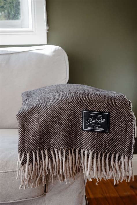 Recycled Wool Herringbone Blanket
