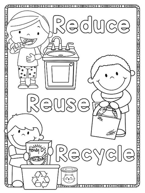 recycling coloring pages for preschool