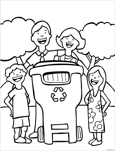 recycling coloring pages free