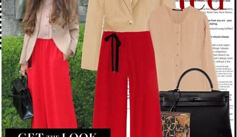 Red, beige an white outfit | Colors and Style | Pinterest