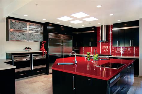 Red Modern Kitchen. HGTV