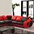 red and black living room furniture