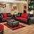 red and black living room