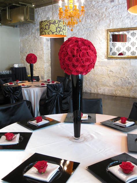 Red and Black Event Styling Table Setting Ideas Unique wedding