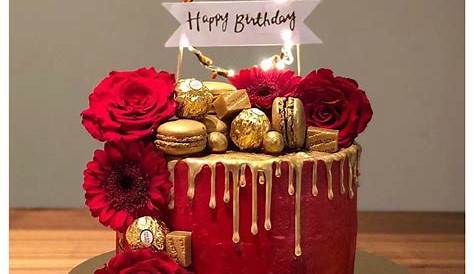Red And Gold Birthday Cake Designs Elegant Custom s Delivered In