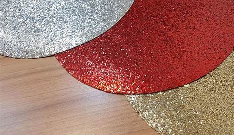 6/12 Placemats Set Christmas Silver Gold Red Glitter Oval Festive Xmas