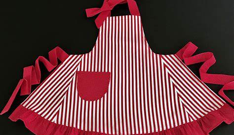Red & White Striped Apron #8392 | Auctionninja.com