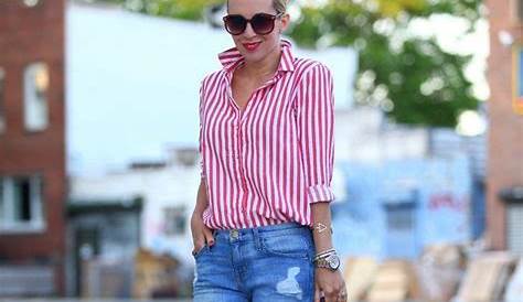 Red And White Striped Shirt Outfit Spring Stripe Easy Styling Poor Little