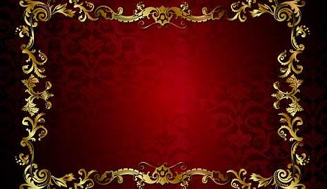 Gold Pattern On Red Background Vector Border Material, Golden, Pattern