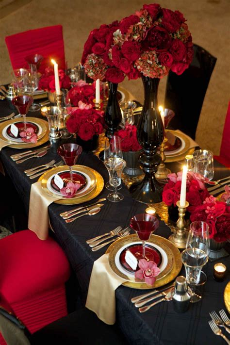 Luxurious Red And Gold Wedding Red gold wedding, Black gold wedding
