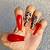 red cheetah print nails