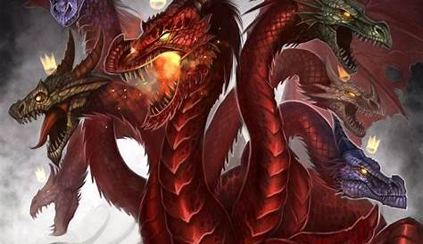 7 headed red dragon - so close! | Blue dragon, Dragon, Red dragon