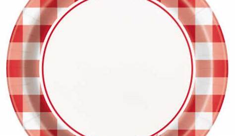 Red Gingham Wavy Paper Dinner Plate/8pk in 2020 | Summer bbq, Red