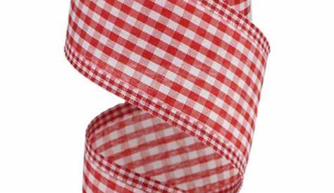 1" Red Gingham Check Wired Ribbon - Ribbon and Trims - Craft Supplies