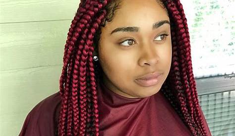 40 Red Box Braids Styles for Every Occassion