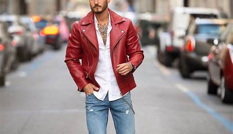Red Leather Jacket Outfit Spring