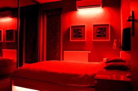 Bedroom goals beled strip light red lights bedroom, bedroom red