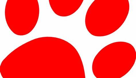 Download HD Red Paw With Transparent Background - Red Paw Print Clipart