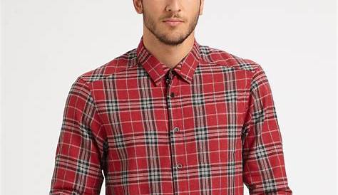 Red Plaid Shirt Mens 2019 Good Quality Men S Casual Damage s Man Autumn