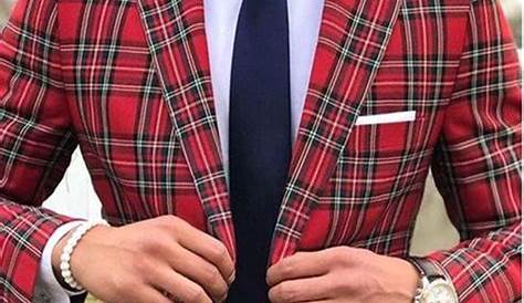 Red Plaid Suit Jacket Tartan Tuxedo Studios Made To