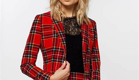 Head To Toe Plaid Suits Fashion Red Plaid Suits For Girls Women