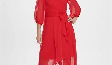 Danielle Pouf Sleeve Wrap Dress Wrap dress, Dresses