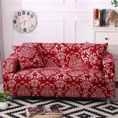 Famous Red Printed Sofa Cover 2023
