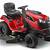 red ride on lawn mower