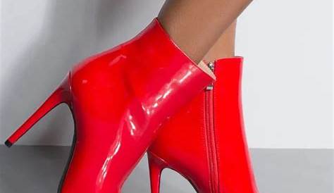 Red Stiletto Heel Boots Ax Paris