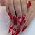 red tip nails valentine's day