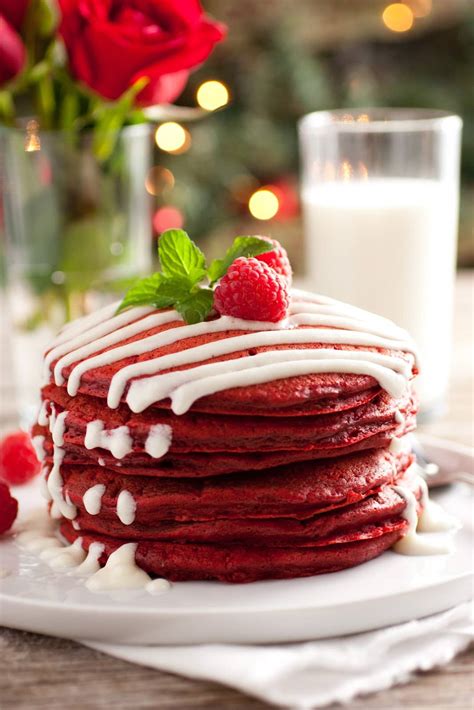 My V Day Special Heart Shaped Red Velvet Pancakes