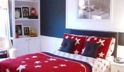 Red White And Blue Bedroom Decor