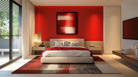 Red Accents In Bedroom