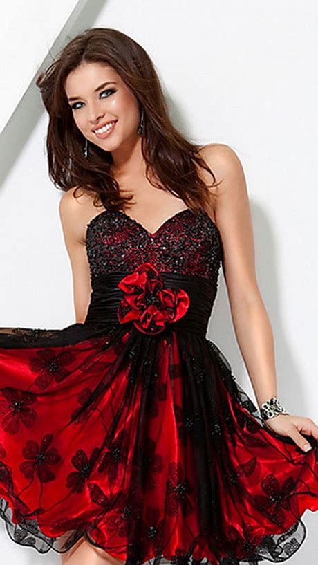 red and black prom dress