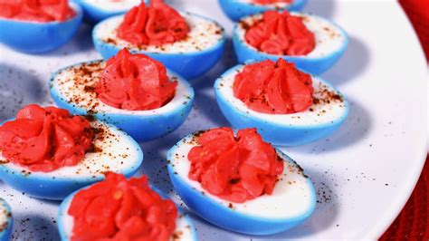 Red And Blue Deviled Eggs