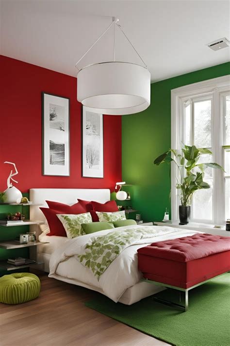 Red and Green Bedroom
