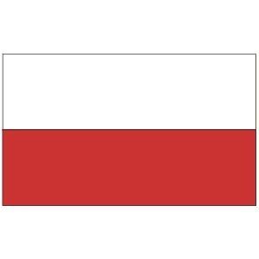 red and white country flag labeled poland