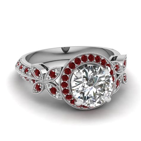 red and white engagement rings