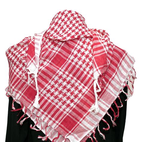red and white keffiyeh