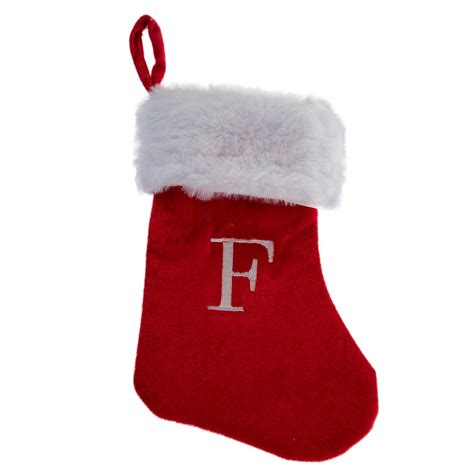 Red And White Monogram Stocking