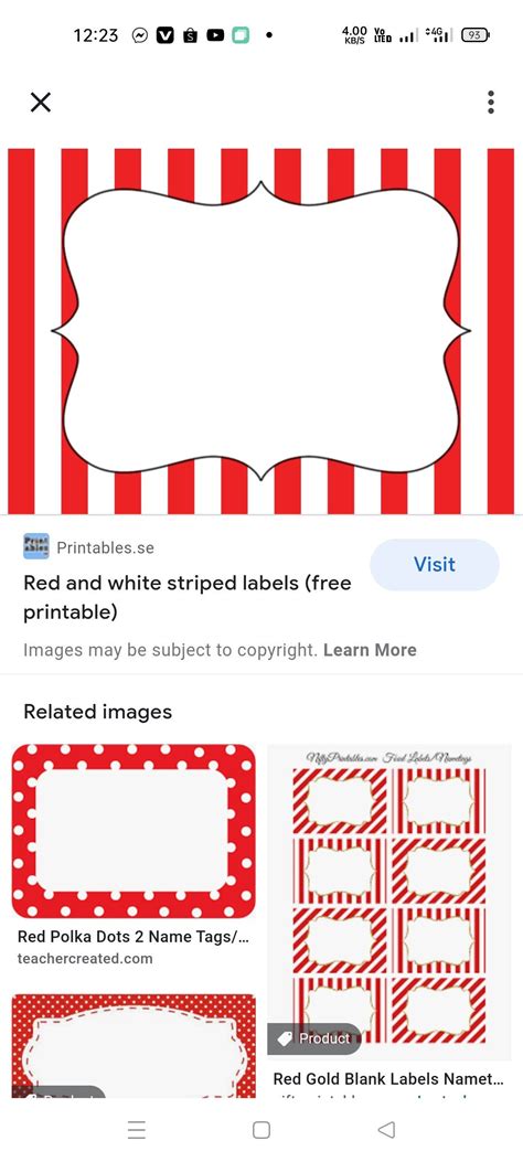 Red And White Printable Labels