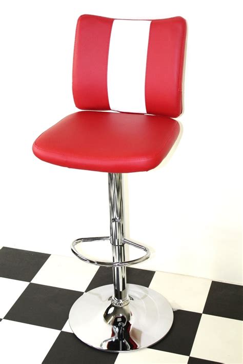 Red Bar Stool With Back